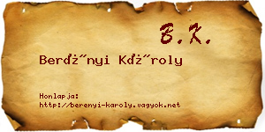 Berényi Károly névjegykártya
