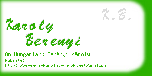 karoly berenyi business card