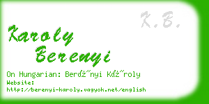 karoly berenyi business card